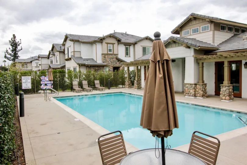 A Classic image of classical swimming pool and with awesome hotel constructions at yorba linda