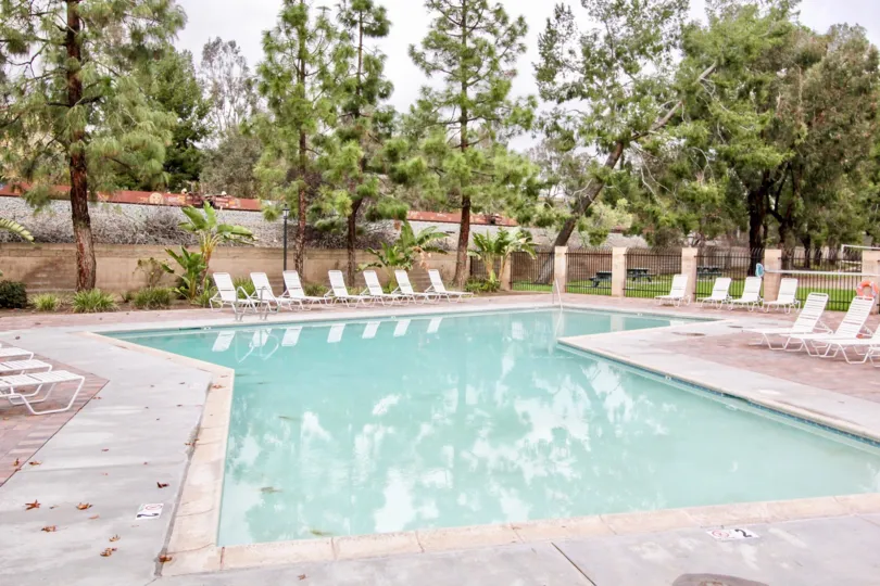 A cool day in the Yorba Linda Villages with a swimming pool.