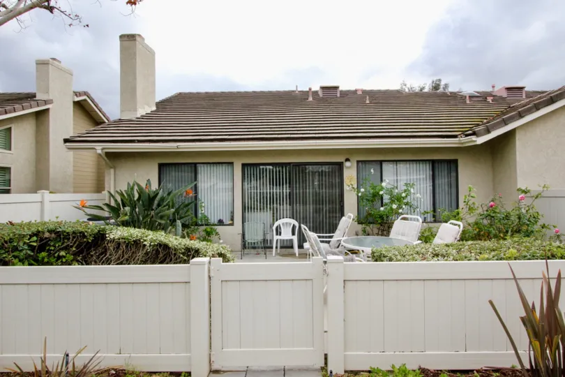 A fenced in court yard at Yorba Meadowood in Yorba Linda, California