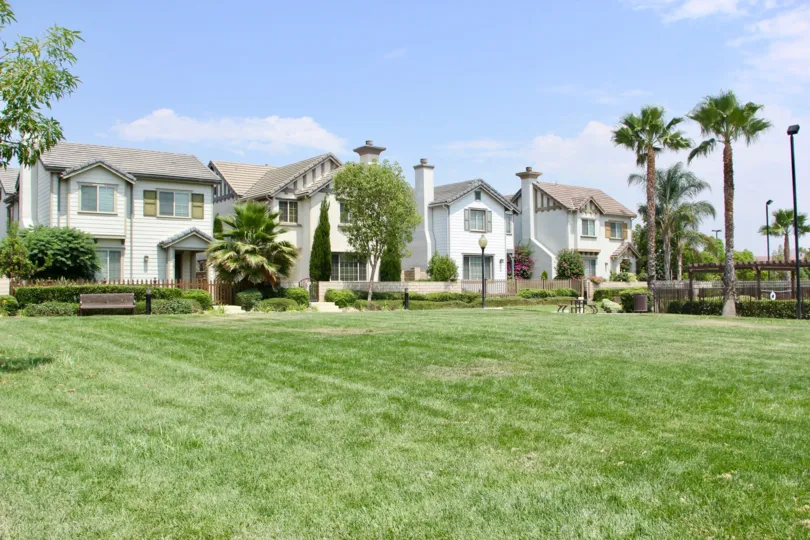 Village of cottages in California on beautiful day