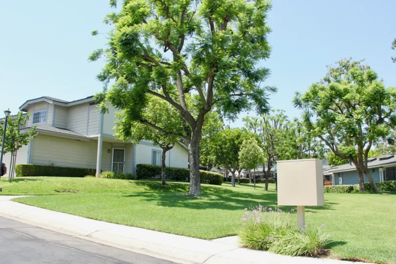 The green areas of The Gallery community, Corona, California
