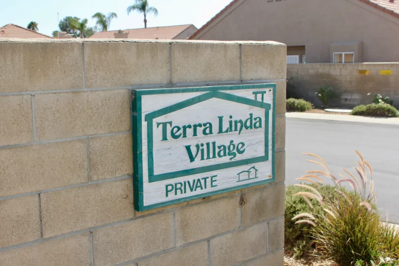 Entrance signage to the awesome Terra Linda Village community, hemet, California