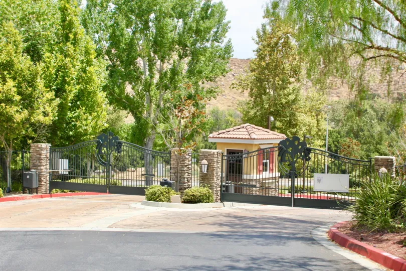 A village entrance with decorative gate in Brookview Terrace community.