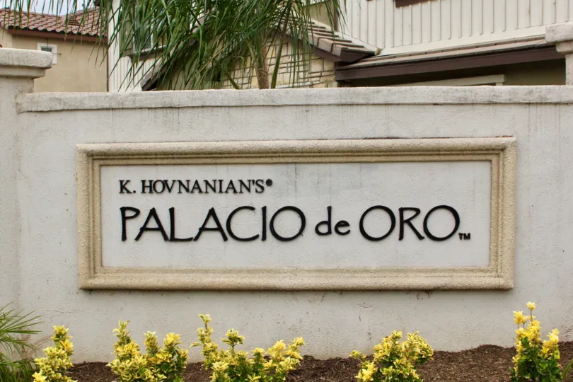 View of Sign at Palacio De Oro North in Moreno Valley, CA