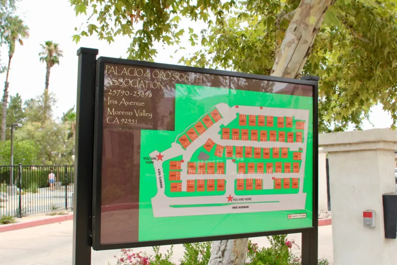 A map shows visitors the lay out of the complex at Palacio De Oro South.