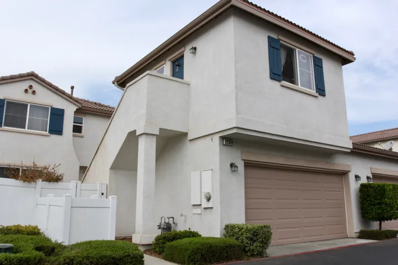 A beautiful large home on a sunny day in Parkside at Towngate. A community located in Moreno Valley, California