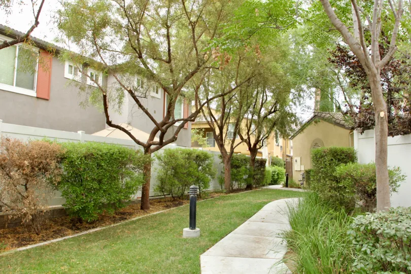 Beautiful lush green park in Promontory Pointe apartments located in Moreno Valley