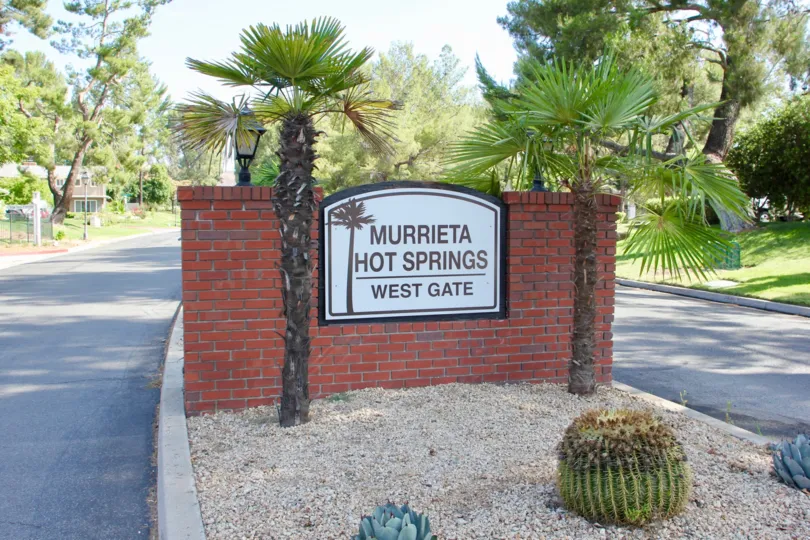 A sunny day at the entrance to Murrieta Hot Springs West Gate