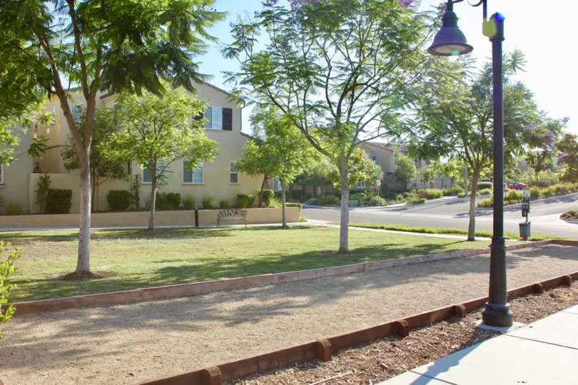 Lighted bocce ball court at Paseos at Crown Valley community in Murrieta, California