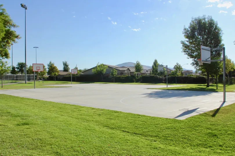 A sunny and well managed basketball court in Paseos at Crown Valley