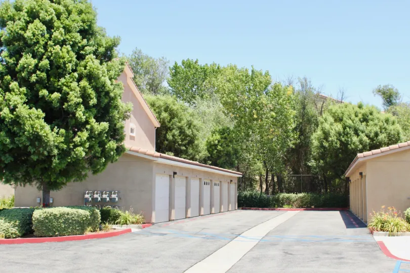 A closed parking spaces in Reserves at Madison Park community.