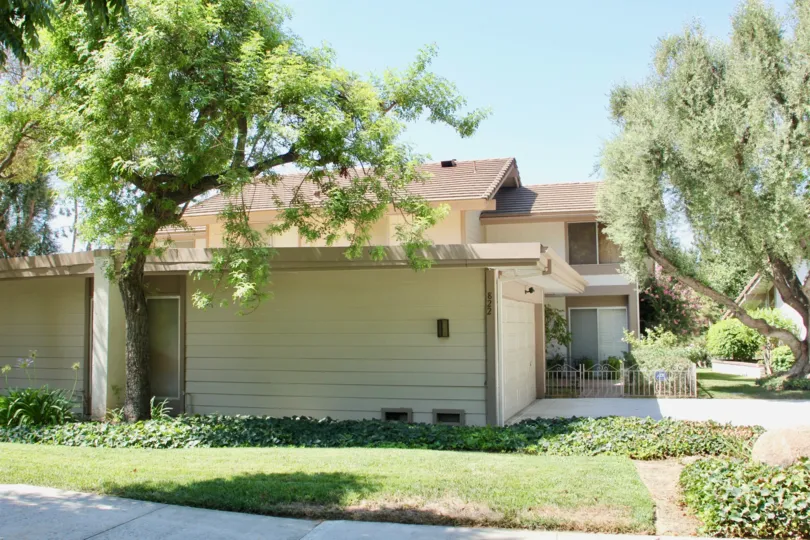 Side of garage in Canyon Crest Villas community in Riverside, California