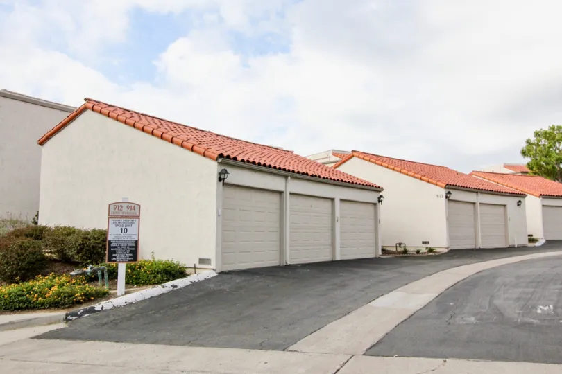 A three-car garage units in the Alta Mira II neighborhood.