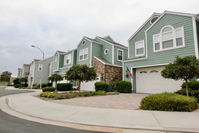Curb appeal in the community of Bayshore in Carlsbad, California.