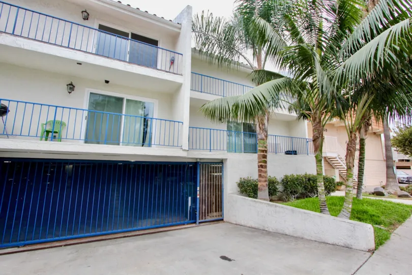 Entrance to a gated parking area of a Bristol Cove hotel