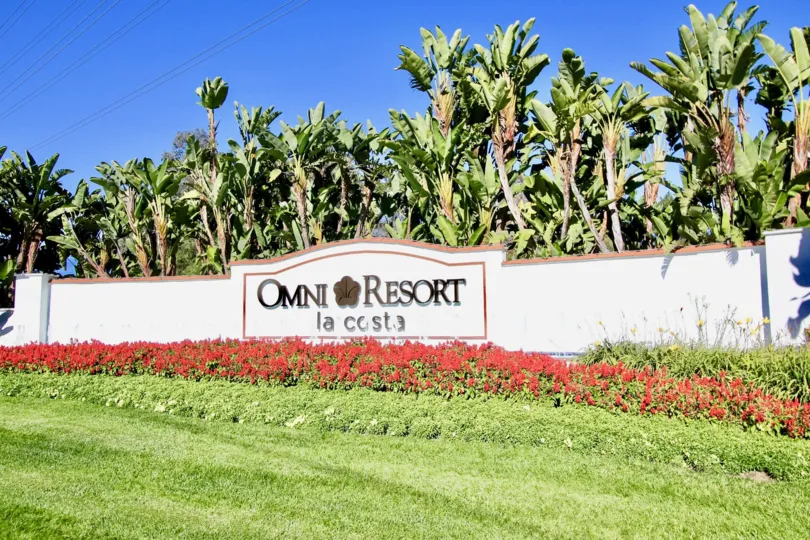 THE BANANA GARDEN IN THE CORTEZ BUILDING WITH THE OMNI RESORT LA COSTS BOARD, GRASSLAND, BANANA TREES, FLOWER PLANTS