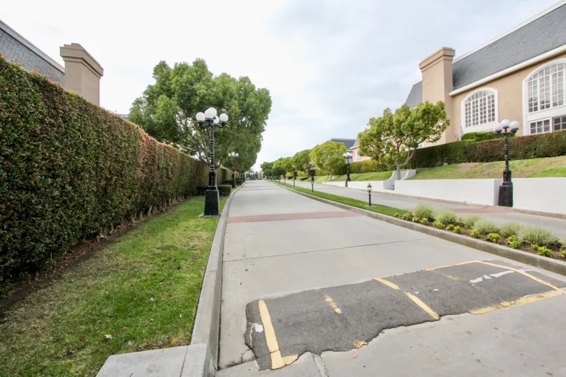 Posh Building with trees and garden in Jockey Club of Carlsbad
