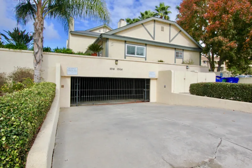 Both side of the Pathway to the Apartment in Laguna Terrace has bushes and trees