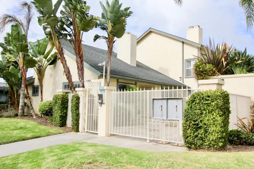 The front yard of a Laguna Terrace home in Carlsbad California