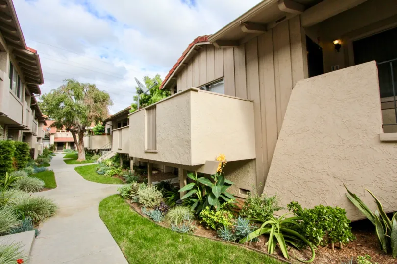walk way between houses, Majorca West, located at Carlsbad, California