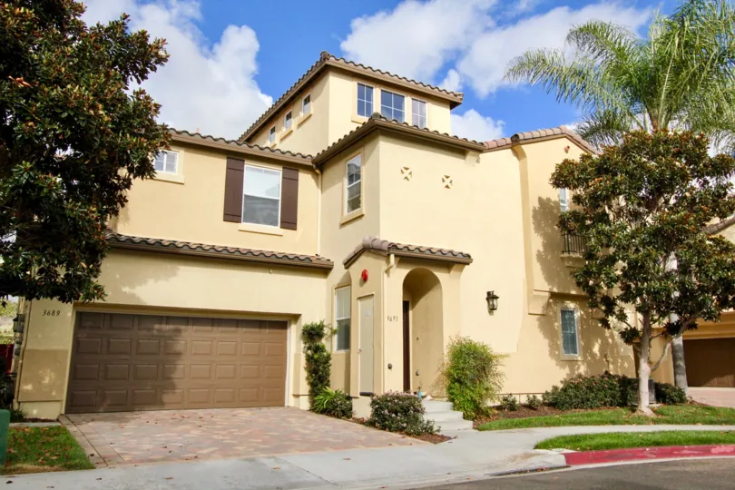 Awesome view of Villa with trees and parking in Mystic Point of Carlsbad