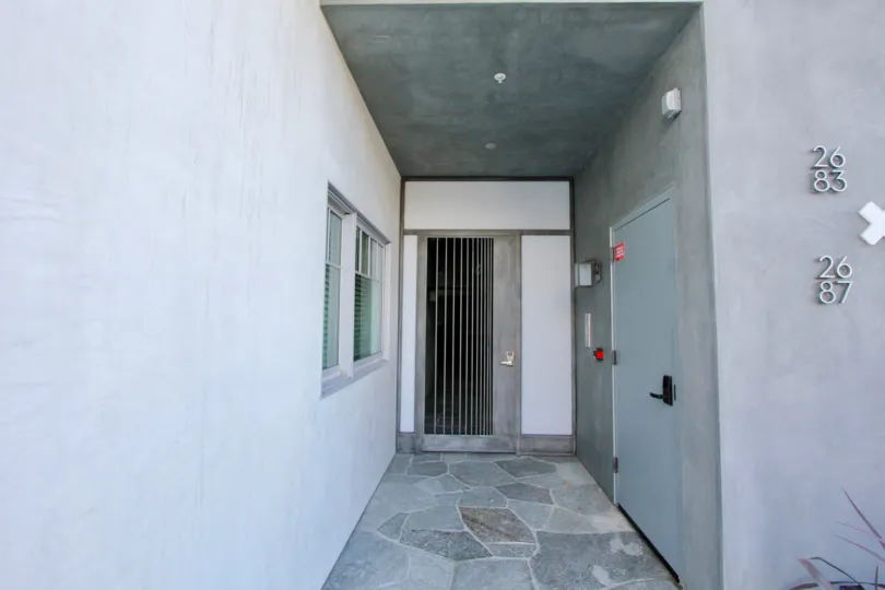 Nice entrance place with number in Railyard Loft of Carlsbad