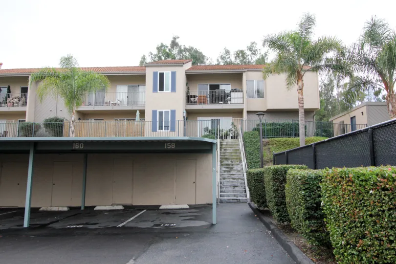 THE 160, 158 APARTMENTS IN THE GROVE WITH THE BALCONIS, SHED, STEPS
