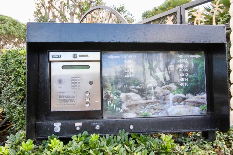 In Windsong Palms, At the entrance Security Box is present with signboard attached to it
