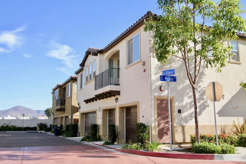 Multi-Family corner unit at La Ritera and El Prado in Avalon with view of the mountains.