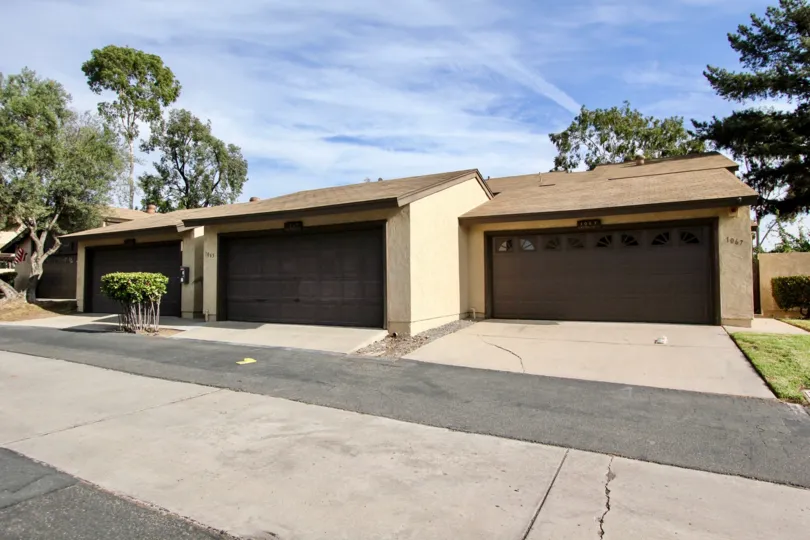 Clean and clear view of the sunny day in front of the garage in Bonita Terrace