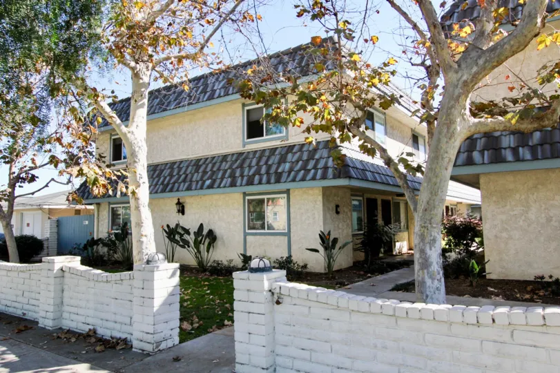 Multi-colored roof shingles sit on top of buildings at Centre Villas