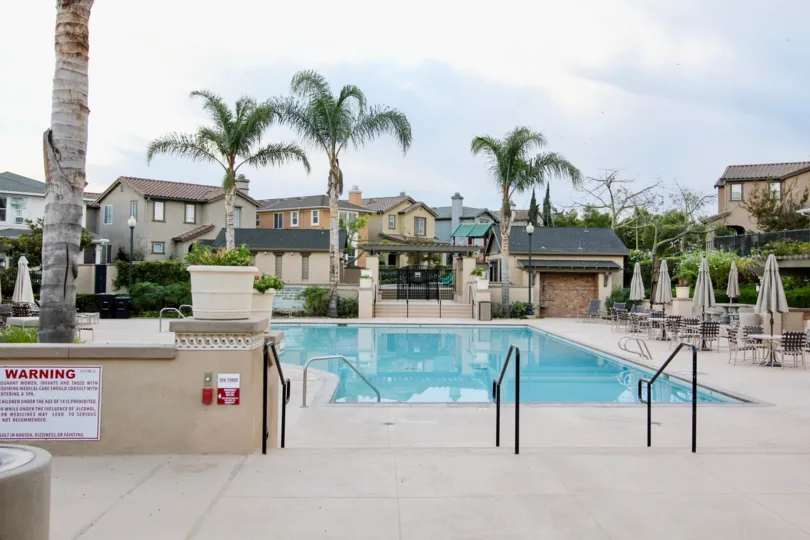 The recreational area of the pool in Cottage Lane on a cloudy day.