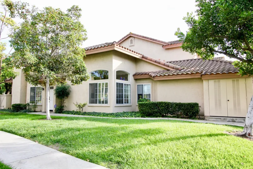 Green lawns and terracotta tile roofs at the Fairway Villas in Chula Vista, California