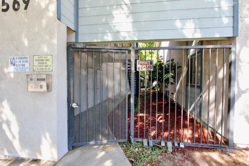 A Private property with covered Gate and also locked with instructions given in the Wall