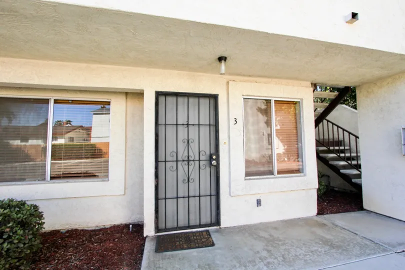 Front entrance view in Jasmine Place, Chula Vista, CA