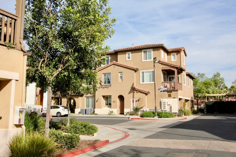 No parking zones on both corners of the street at Mar Brisa in Chula Vista, CA