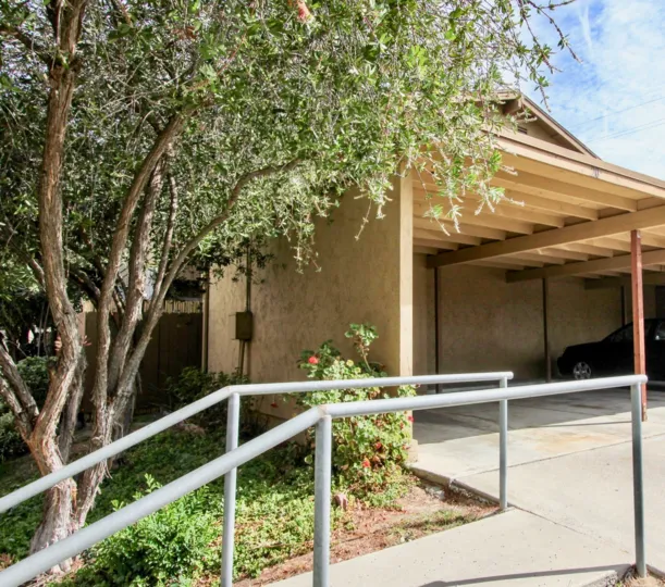 park under cover in the Melrose Place Townhomes neighborhood in Chula Vista California