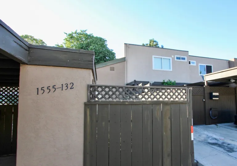 Exterior view of Mendocino community on a clear day in Chula Vista, CA