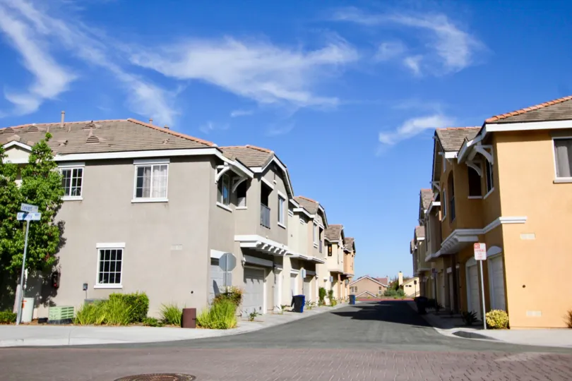 Sunny day bluesky with side road view, Monet Community, Chula Vista, CA