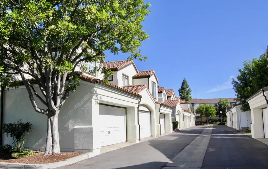long straight road with houses on both sides, clean and clear on a quiet day in Tiara of chula vista, CA