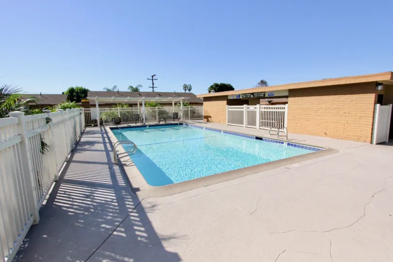 Spacious patio and poolside area great for relaxing.