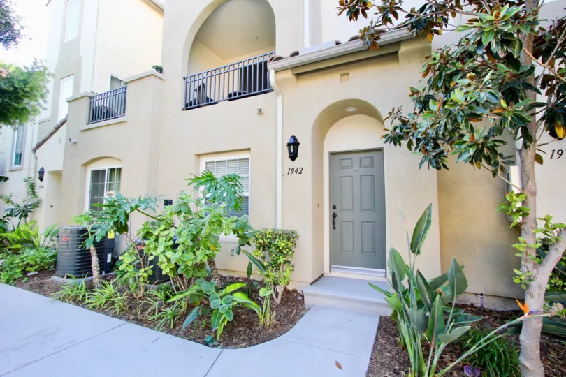 Cozy Mediterranean style apartment located in Chula Vista, California. Two story apartment with gorgeous outdoor greenery. Second story includes balcony.