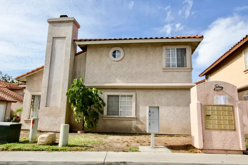 The outside of a Villa rosa home showing the mailbox lock boxes not Chula Vista