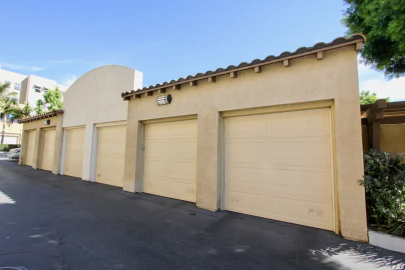 In front of open space with garage in Villagio, Chula Vista, CA