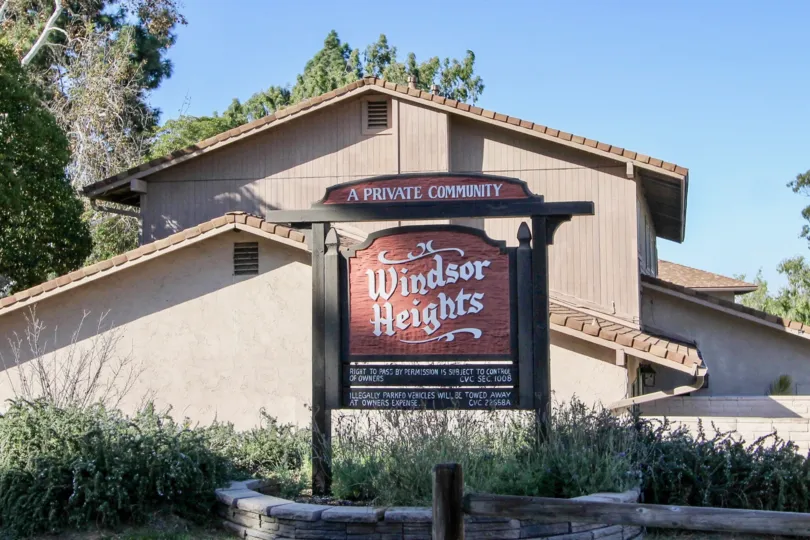 Front view of Windsor Heights community building in Chula Vista, CA
