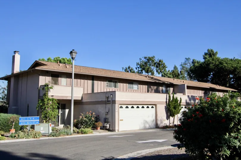 A sunny day in the area of Windsor Heights, street, garage, flower, bush, street light, tree