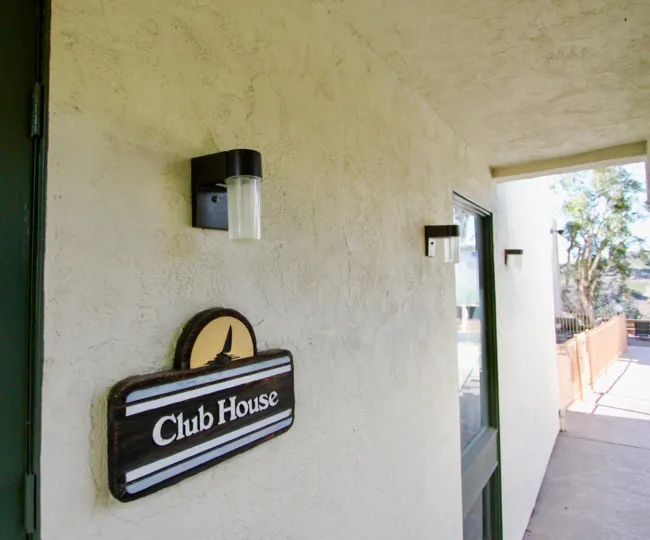 Clubhouse near walkway at Bay Ho in Clairemont Mesa California