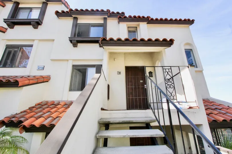 Stairway leading to a three story residential building at Bay Vista in Clairemont Mesa California