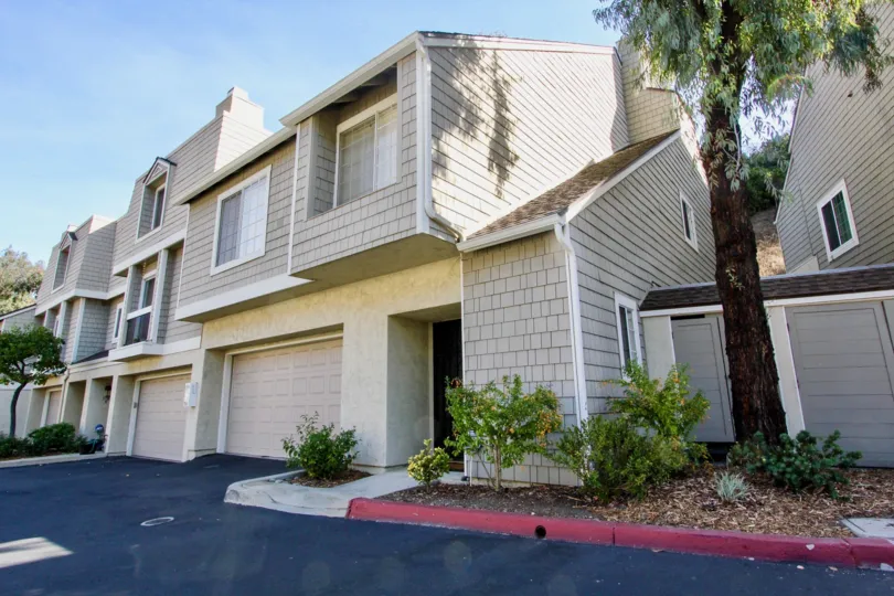 Garage and parking area at Canyon Haven in Clairemont Mesa California