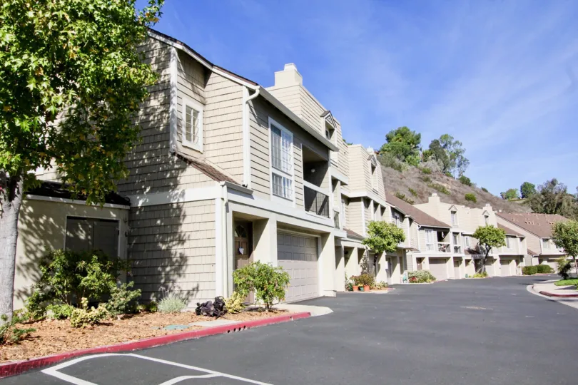 Row houses with alternate homes with trees in Canyon Haven.